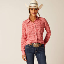 Load image into Gallery viewer, Ariat® Ladies VenTEK™ Coral Blush &amp; White Check Button Shirt
