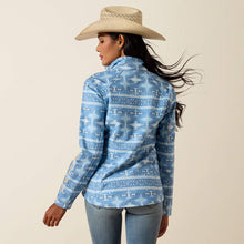 Load image into Gallery viewer, Ariat Logo Softshell Jacket - ASHLEIGH BLUE SOUTHWEST GEO