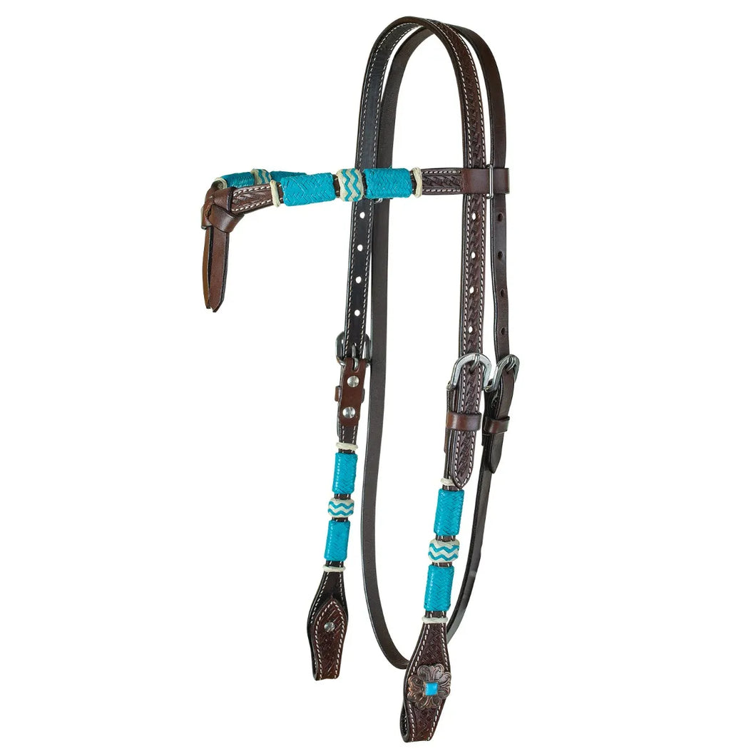 Circle Y Futurity Headstall Turquoise Roundup