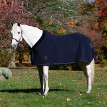 Load image into Gallery viewer, Equinavia Koselig Fleece Cooler - Navy/Brown