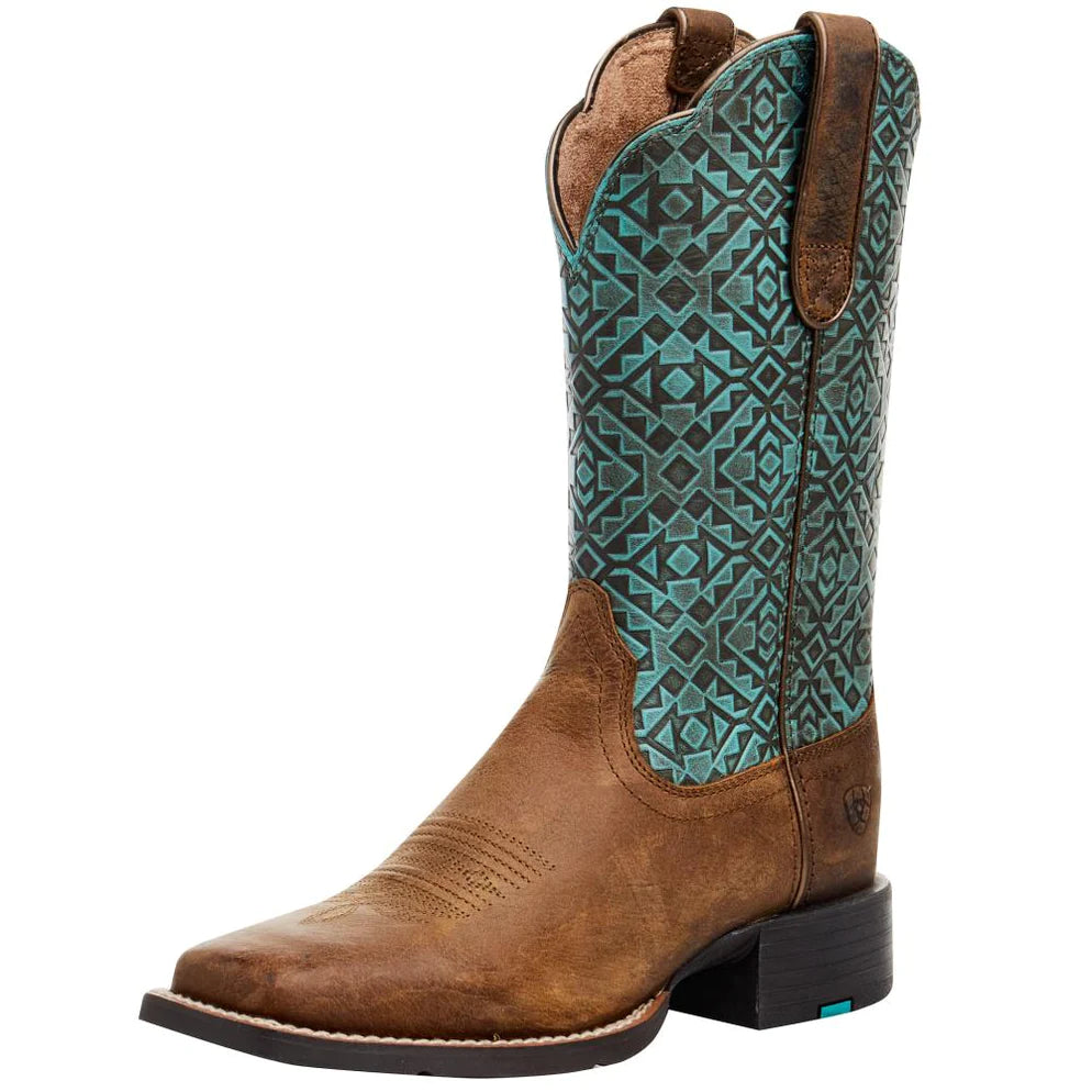 Ariat Women's Round Up Old Earth/ Turquoise Blanket Emboss