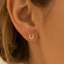 Load image into Gallery viewer, Mini Horseshoe Post Stud Earrings