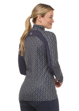 Load image into Gallery viewer, Kerrits First Level Quarter Zip Stretch Fleece Tech Top - Galaxy Blue Print