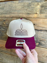 Load image into Gallery viewer, Boot Stitch - Embroidered Hat- Burg/Tan
