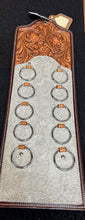 Load image into Gallery viewer, Genuine Western Tooled Leather Wild Rag Scarf Display Holder Keeper