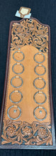 Load image into Gallery viewer, Genuine Western Tooled Leather Wild Rag Scarf Display Holder Keeper