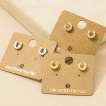Load image into Gallery viewer, Mini Horseshoe Post Stud Earrings