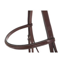 Load image into Gallery viewer, Huntley Equestrian Sedgwick Fancy Stitched Square Raised Hunter Horse Bridle with Reins