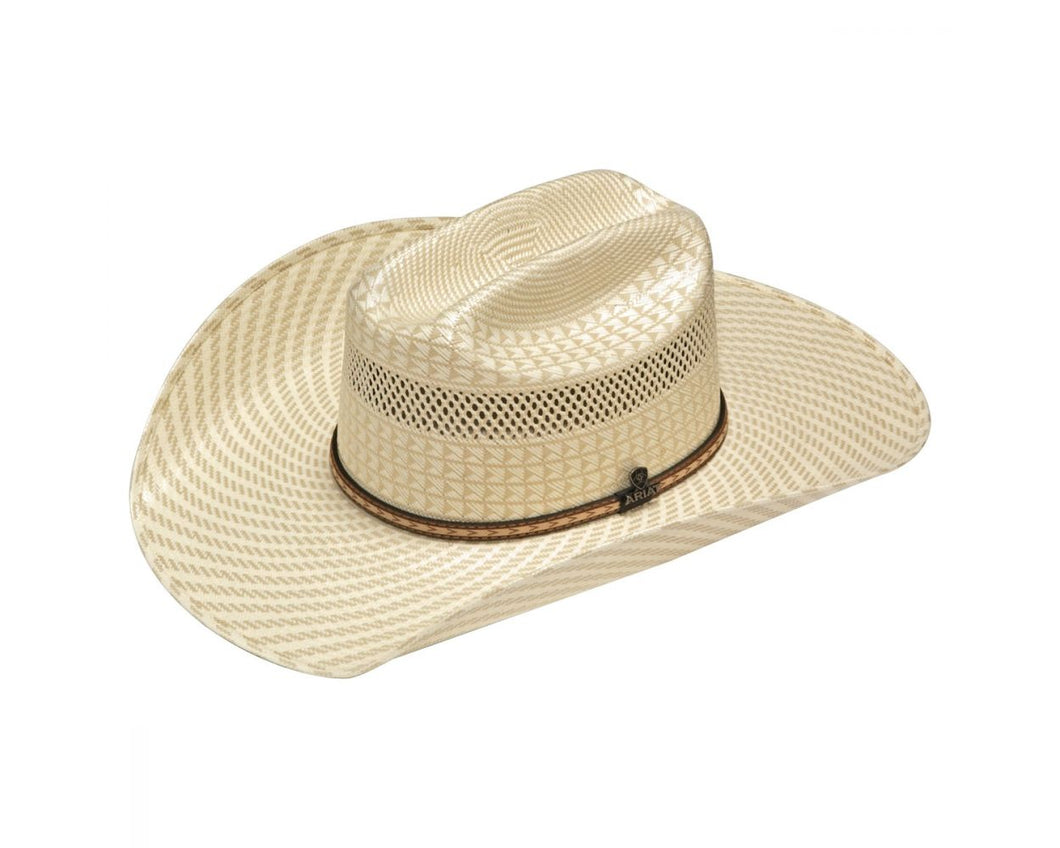 Ariat A73182 Western Straw Hat Ariat Two Tone Woven Double S (A73182) - (20X) Straw Cowboy Hat
