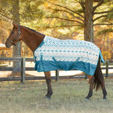 Load image into Gallery viewer, Equinavia Norse Heavy Weight Turnout Blanket 300g - Lyons Blue/Vanilla Cream