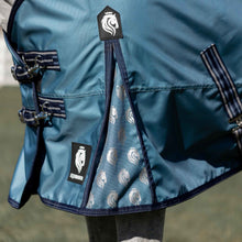 Load image into Gallery viewer, Equinavia Thunder360 Detachable Neck Heavy Weight Turnout Blanket 300g - Bluestone