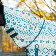 Load image into Gallery viewer, Equinavia Norse Turnout Neck Cover No Fill - Lyons Blue/Vanilla Cream