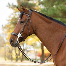Load image into Gallery viewer, Equinavia Saga Hackamore Bridle with Rubber Reins - Chocolate Brown