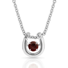 Load image into Gallery viewer, Montana Silversmith Dancing Birthstone Horseshoe Necklace - color
