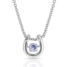 Load image into Gallery viewer, Montana Silversmith Dancing Birthstone Horseshoe Necklace - color