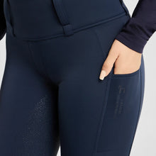 Load image into Gallery viewer, Horze Anya Womens Thermo Hybrid Full Seat Tights - Dark Navy