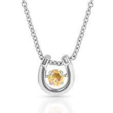 Load image into Gallery viewer, Montana Silversmith Dancing Birthstone Horseshoe Necklace - color