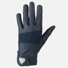 Load image into Gallery viewer, Horze Kids Gloves with Heart Glitter Print