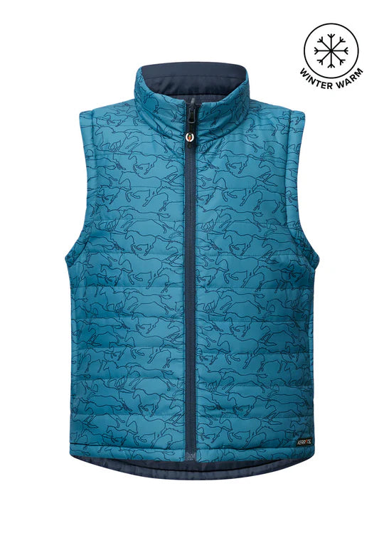 Kids Round Up Reversible Quilted Riding Vest - Dewdrop