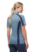 Load image into Gallery viewer, Kerrits Cool Alignment Ice Fil® Short Sleeve Riding Shirt- Atlantic Sky Horsetails
