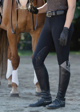 Load image into Gallery viewer, Kerrits Affinity Pro Silicone Knee Patch Riding Breech - Black
