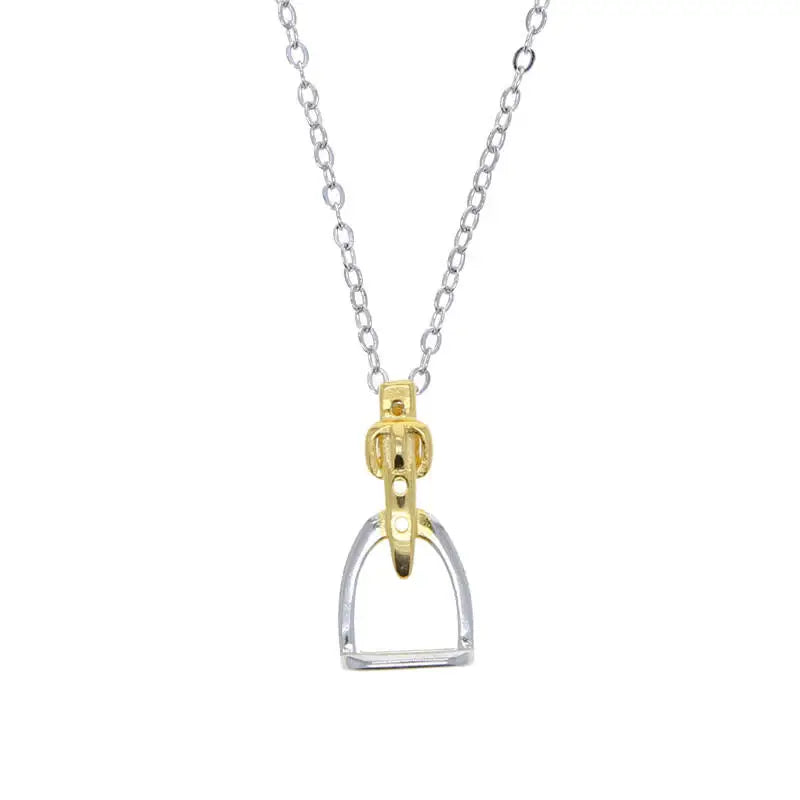 AWST Two Town Stirrups Necklace