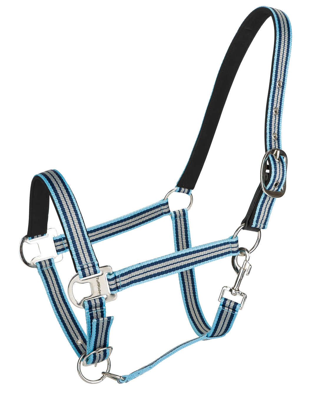 TUFFRIDER ADJUSTABLE NYLON BREAKAWAY HALTER W/ PADDED CROWN AND NICKEL HARDWARE LIGHT BLUE