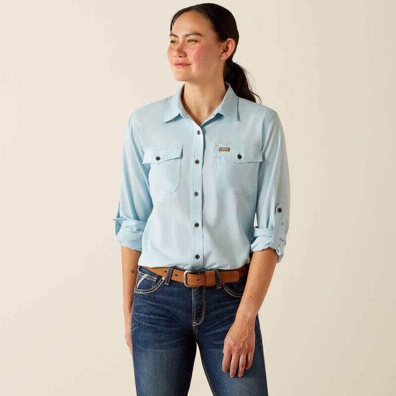 Rebar Made Tough VentTEK DuraStretch Work Shirt- Milky Blue