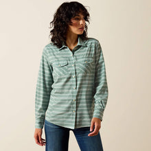 Load image into Gallery viewer, Ariat VentTEK Shirt - GREEN PAISLEY STRIPE
