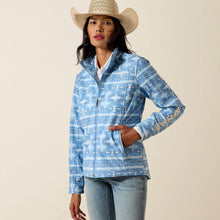 Load image into Gallery viewer, Ariat Logo Softshell Jacket - ASHLEIGH BLUE SOUTHWEST GEO
