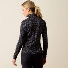 Load image into Gallery viewer, Ariat Lunaveil 1/2 Zip Baselayer - BLACK FRENCH LINK PRINT
