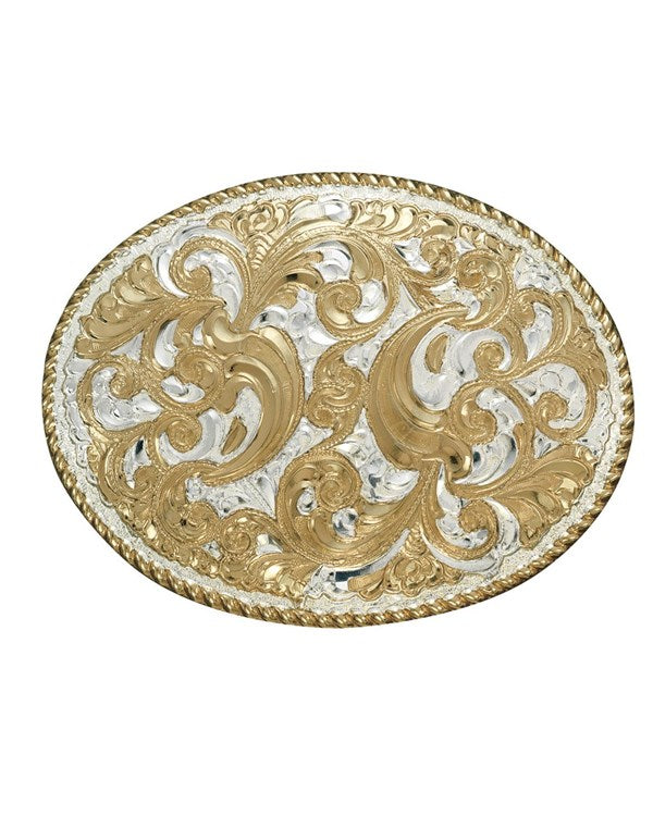 Crumrine Scroll Design Classic Western Belt Buckle