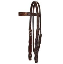 Load image into Gallery viewer, Circle Y Saddlery Scalloped Classic Natural Floral Browband Headstall
