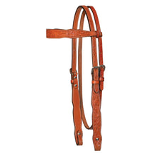 Load image into Gallery viewer, Circle Y Saddlery Scalloped Classic Natural Floral Browband Headstall
