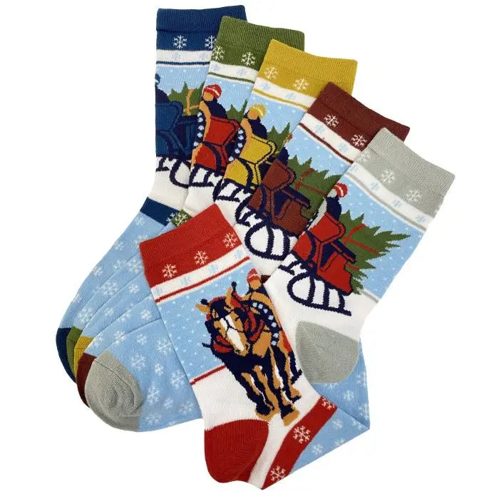 Sleigh Ride Adult Crew Socks