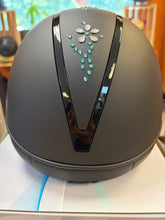 Load image into Gallery viewer, IRH F1 SHORT BRIM HELMET- Black Custom Swarovski Medium
