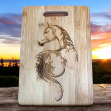 Load image into Gallery viewer, Horse Bamboo Cutting, Cheese Board 8x11
