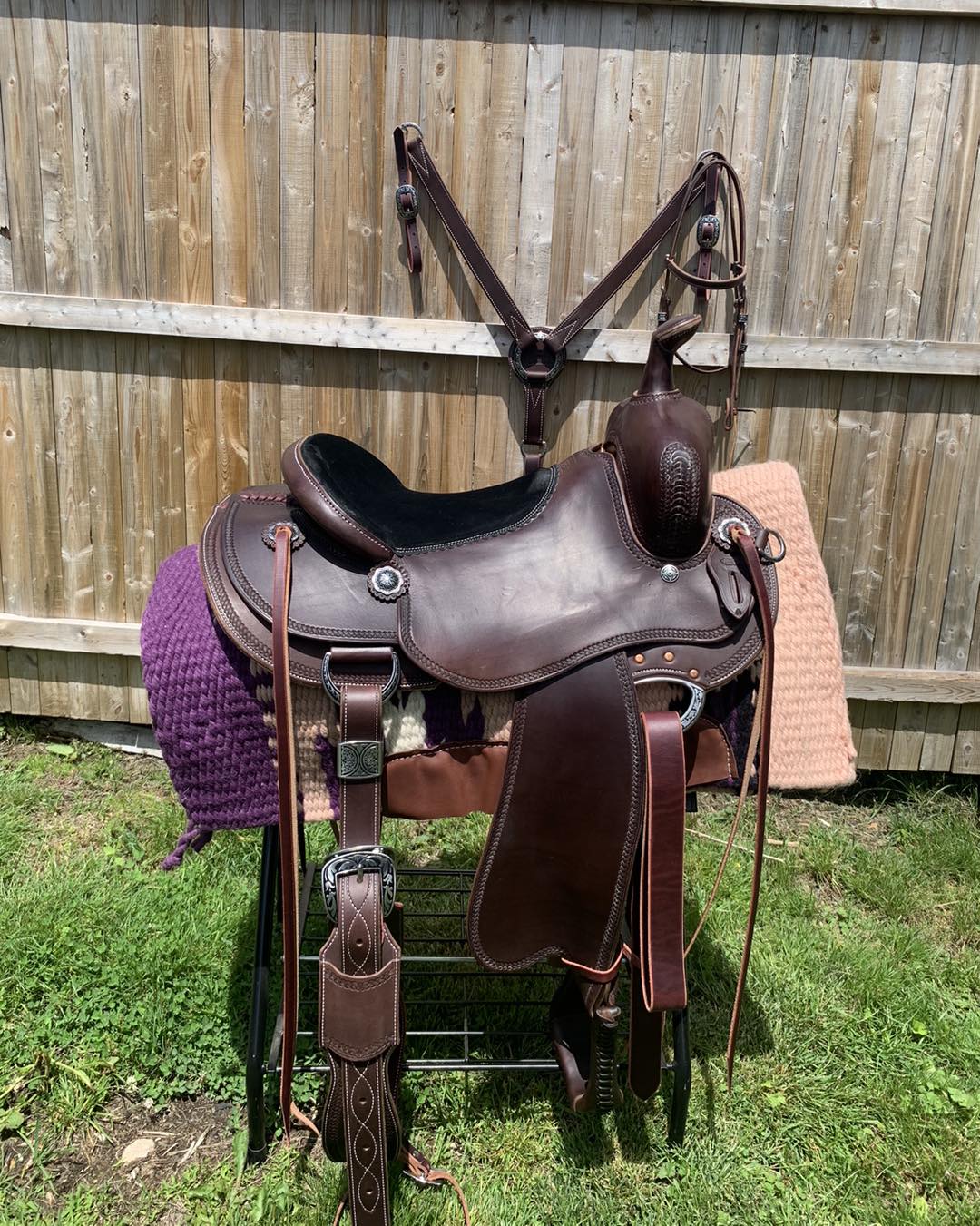 Custom Kelly Stickney Saddlery Set Log Cabin Tack