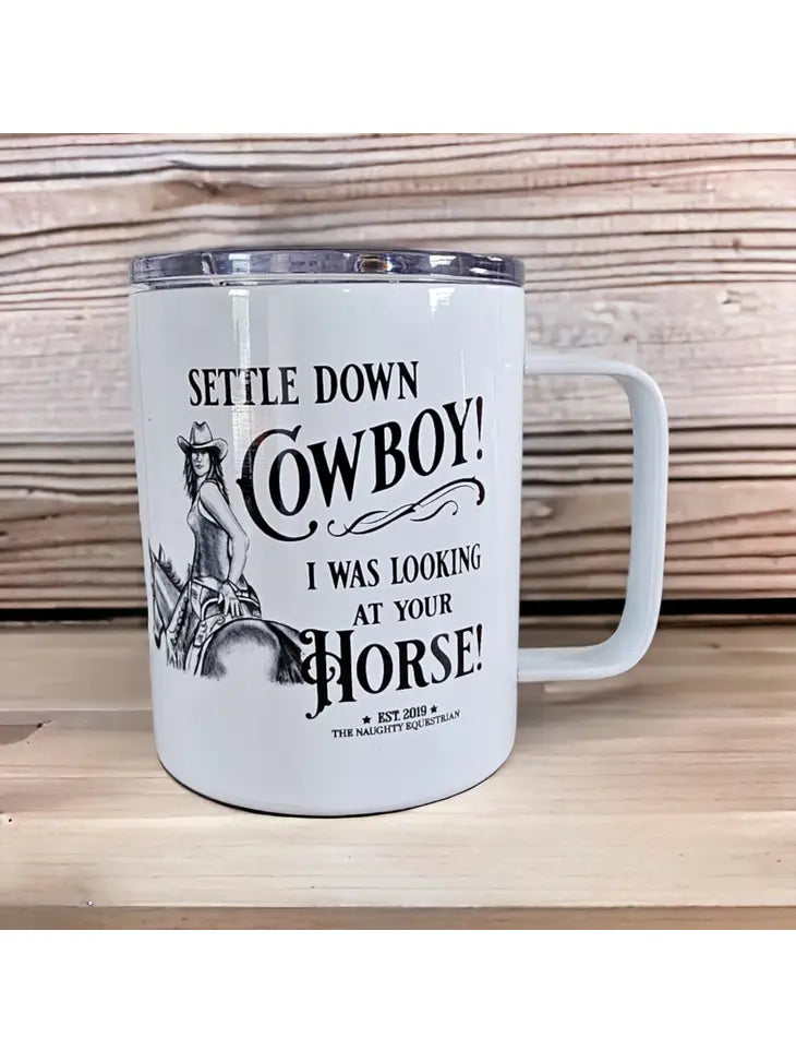 Simmer Down Cowboy Western Mug, Camp Cup