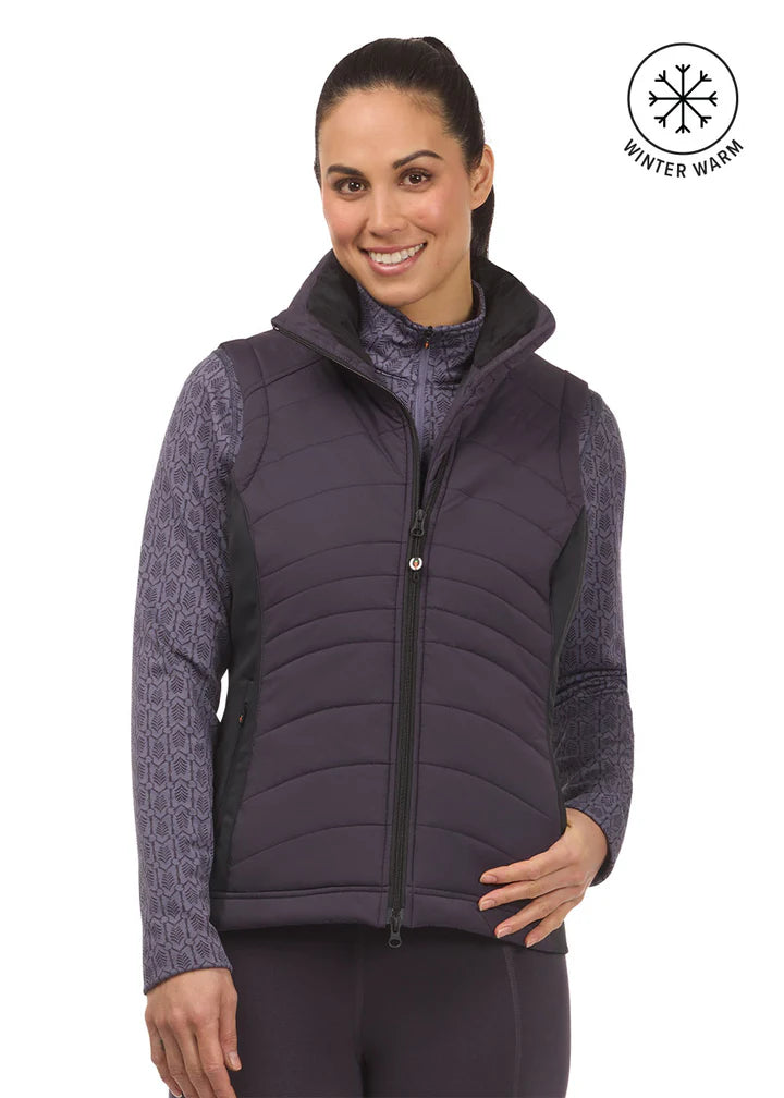 Kerrits Counter Balance Quilted Riding Vest - Plumnoir