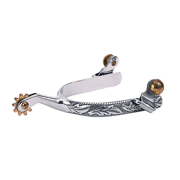 LADIES ROPING SPUR WITH ENGRAVED BAND