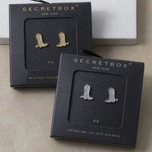 Load image into Gallery viewer, Sterling Silver Dipped Pave Cz Boot Stud Earrings
