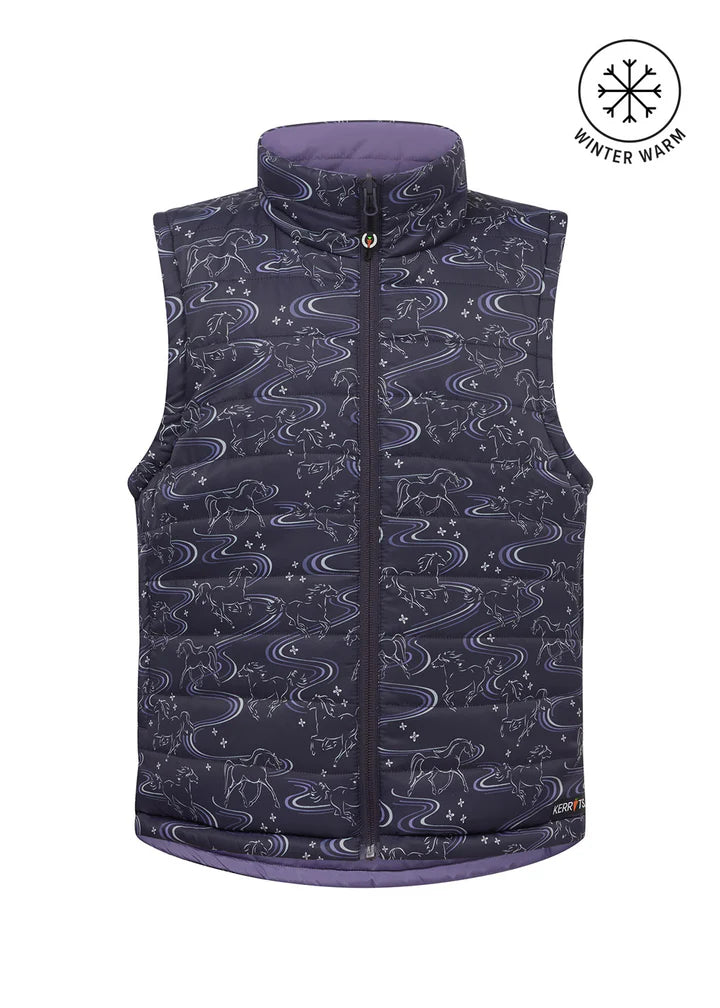 Kerrits Kids Ride the Wind Reversible Quilted Riding Vest - Plumnoir
