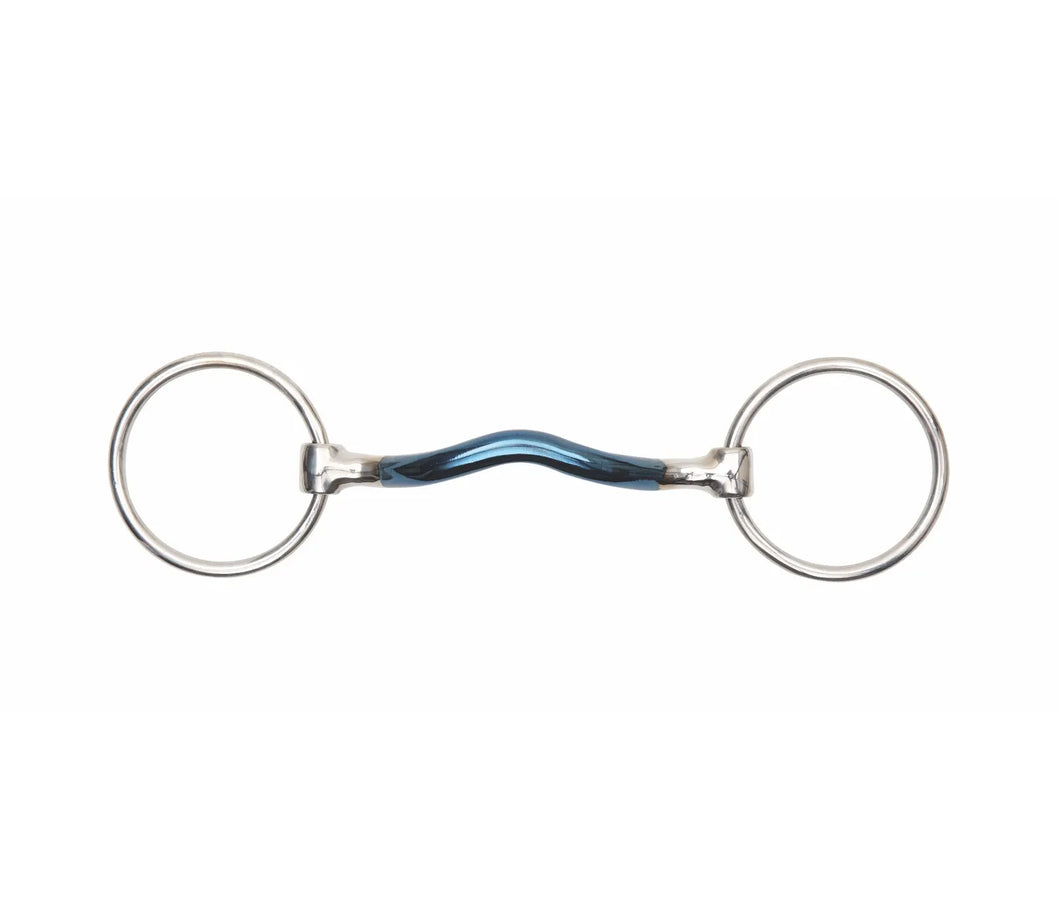 SHIRES BLUE ALLOY LOOSE RING WITH MULLEN MOUTH