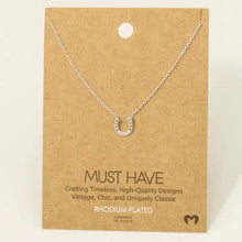 Load image into Gallery viewer, Mini Horseshoe Pendant Necklace
