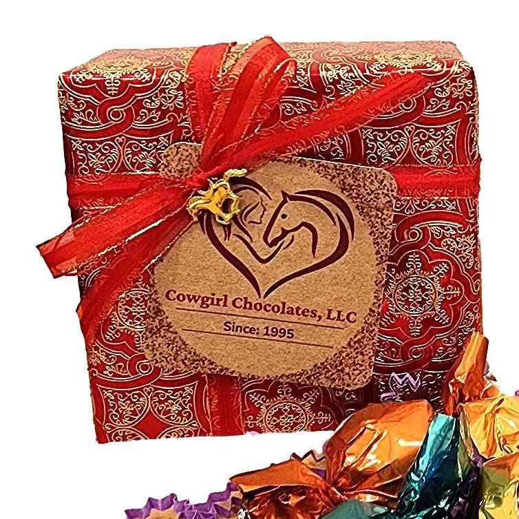 Cowgirl Chocolate Red Box Medallion Series Wrap - 1/2 Pound
