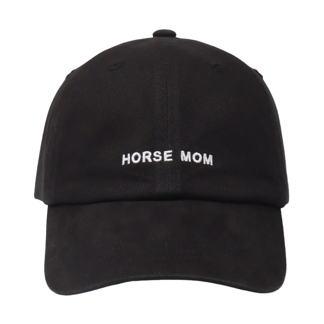 Hatphile Horse Mom Black Soft Baseball Cap