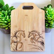 Load image into Gallery viewer, Horse Bamboo Cutting, Cheese Board 8x11
