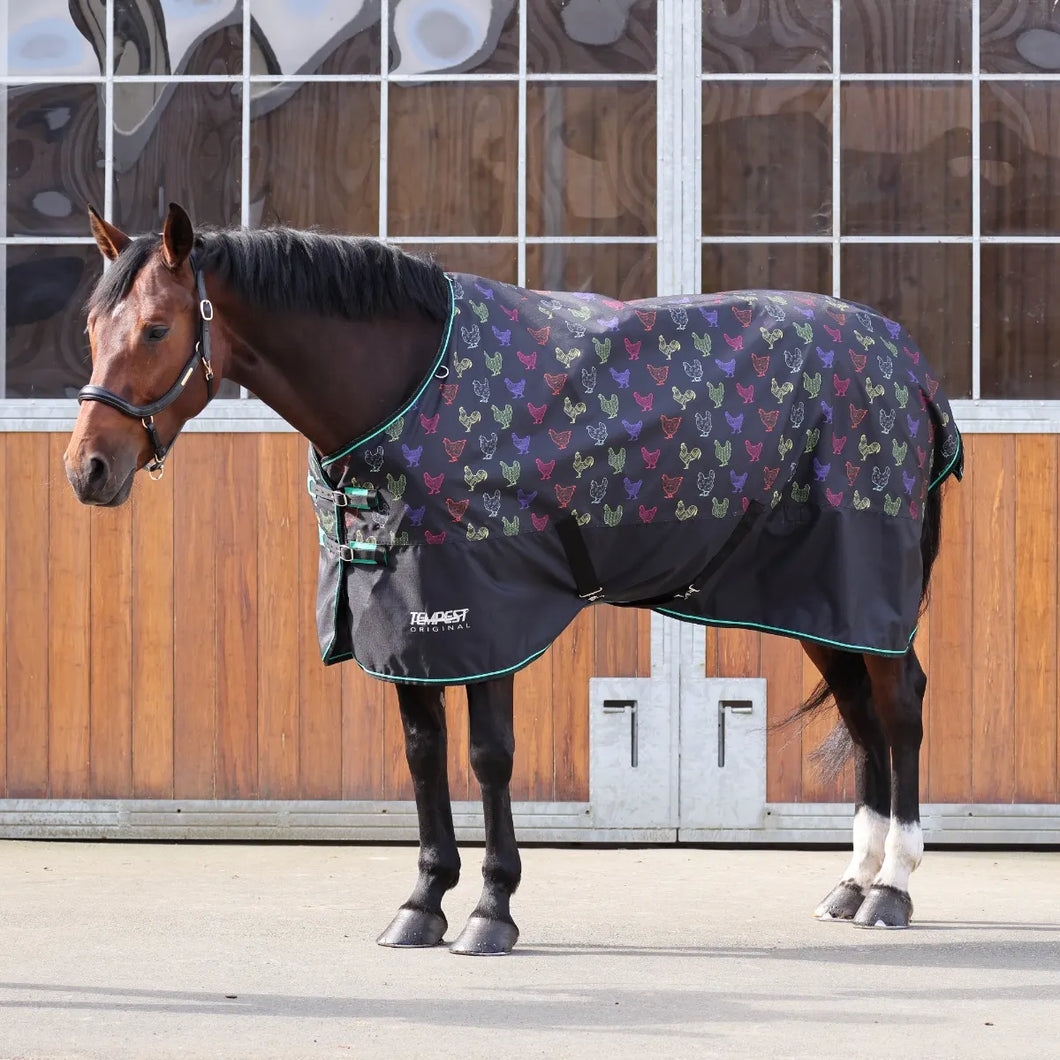 Shires Tempest Lite Turnout Chicken Print