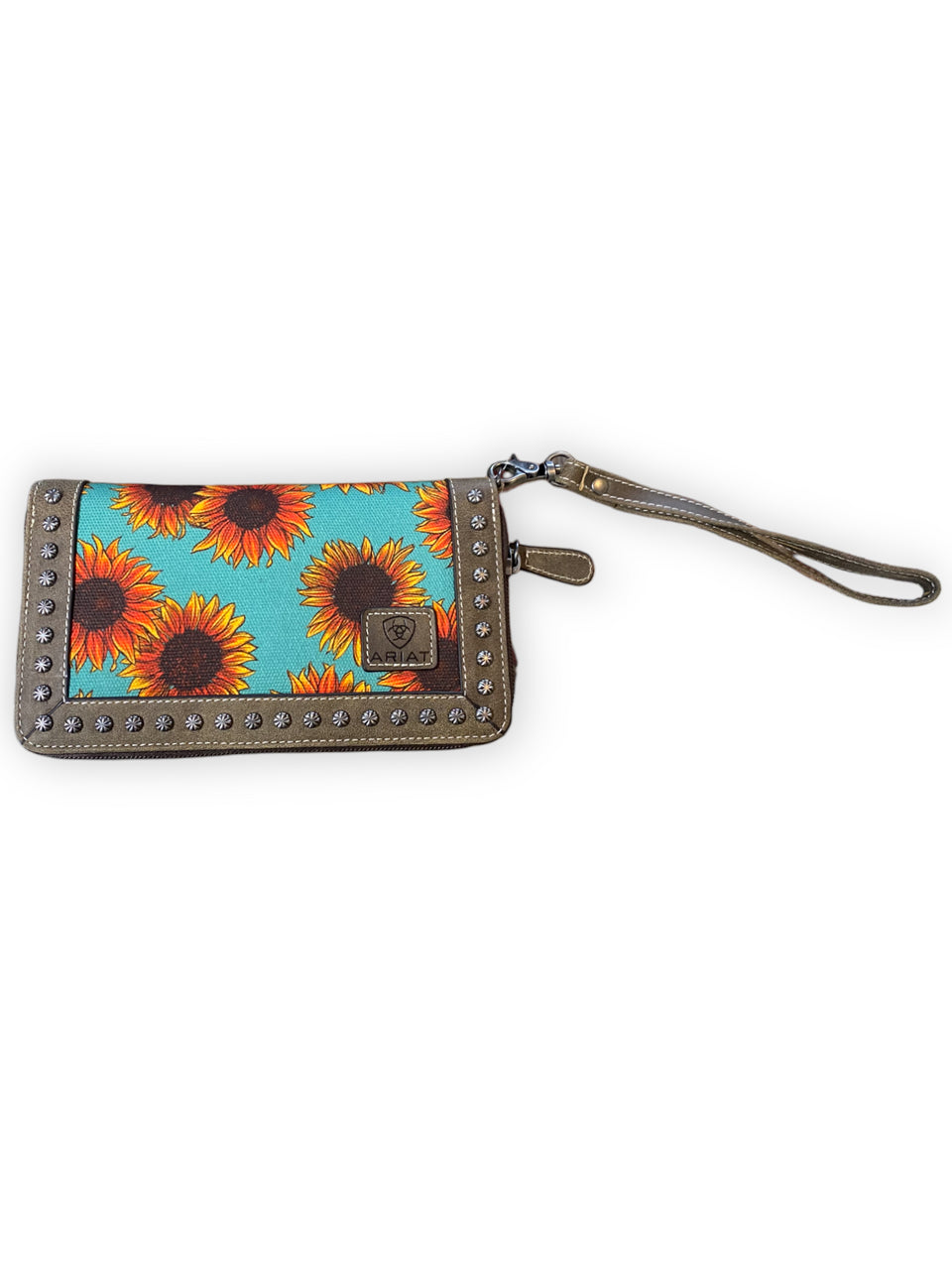 Ariat Sunflower Print Zipping Clutch